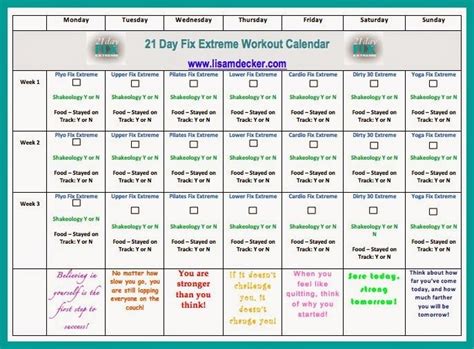 21 Day Fix Extreme Schedule All You Need Infos