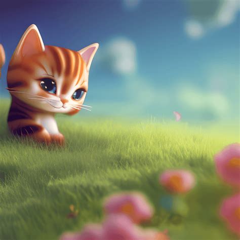 Chibi Cat 3d Graphic · Creative Fabrica