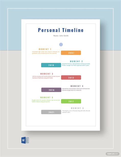 Instantly Download Editable Personal Timeline Template, Sample ...