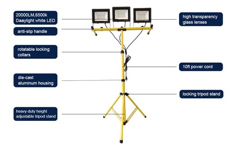 Kweetle Lumen Work Lights With Adjustable Tripod Stand