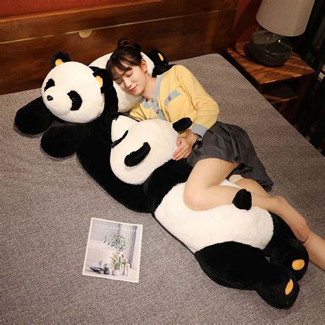 Panda Pillow Lying Panda Sleeping Pillow Plush Toys Weighted Stuffed