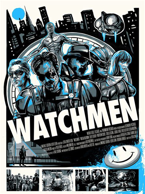 The watchmen - blue metallic variant Screenprint b... | Trampt Library