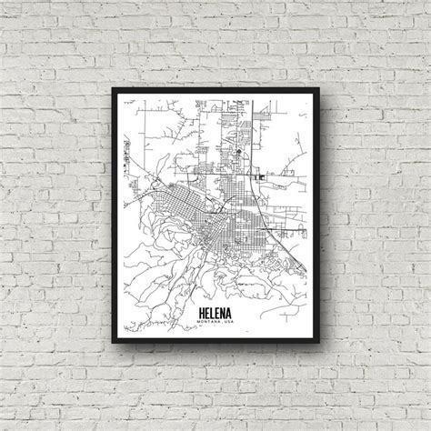 Helena Montana Map Printable Montana Map Art Helena Map Art - Etsy