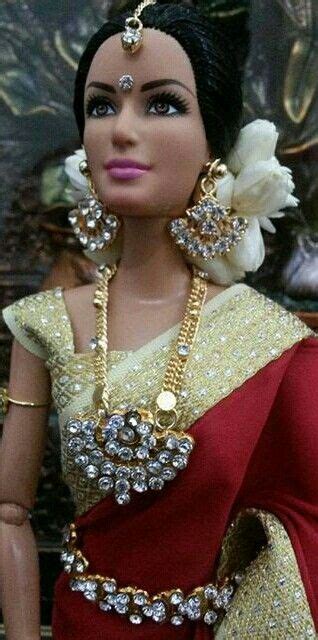 Pretty Saree Heavy Jewellery For Indian Doll Barbie Fashion Indian Dolls Fashion Dolls