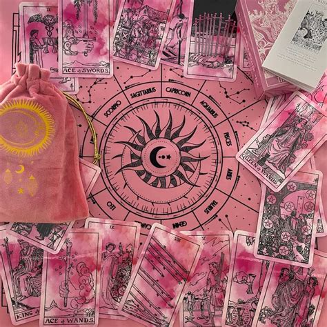 Tarot Deck Pink Skyplastic Tarot Cards 78 Gift Set With Etsy Tarot