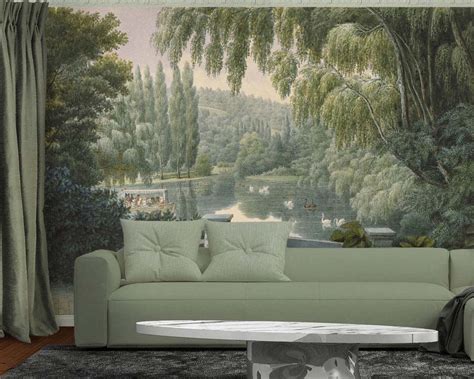 Scenic Wallpaper Mural Swan Lake 2 Papiers De Paris