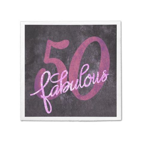 50th And Fabulous Fun Pink And Purple 50th Birthday Napkin 50th