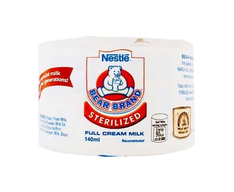 Nestlé Bear Brand Sterilized Reconstituted Full Cream Milk 140mL