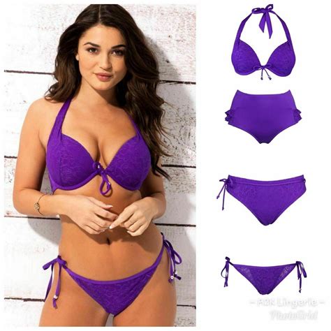 Pour Moi Puerto Rico Amethyst Padded Bikini Top Or Control Belted Tie