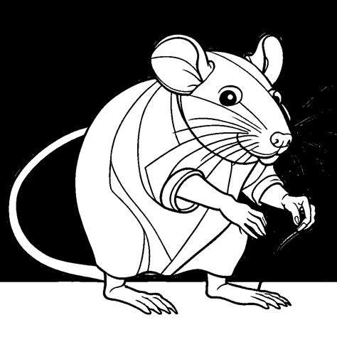 Simple Line Rat Coloring Page Lulu Pages