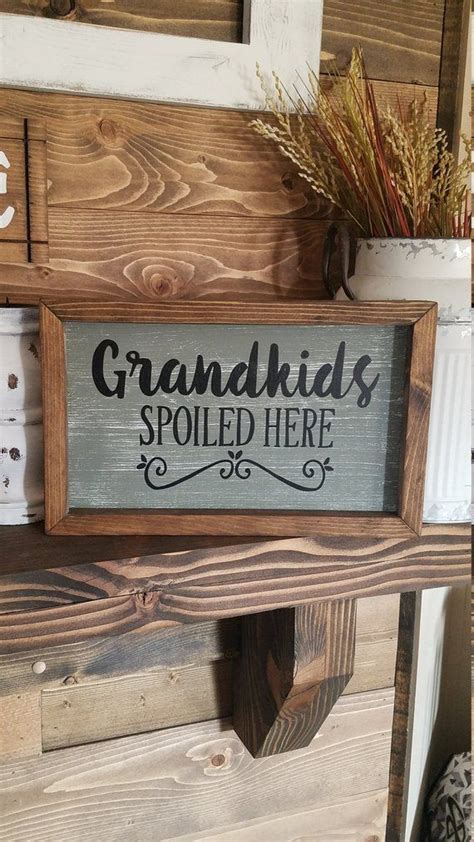 Grandkids Sign Wooden Grandkids Spoiled Here T For Grandma