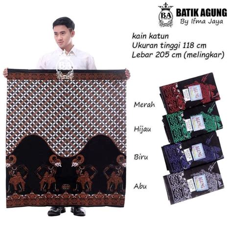 Sarung Batik Print Agung Dewasa Motif Wayang Bima Katun Viral