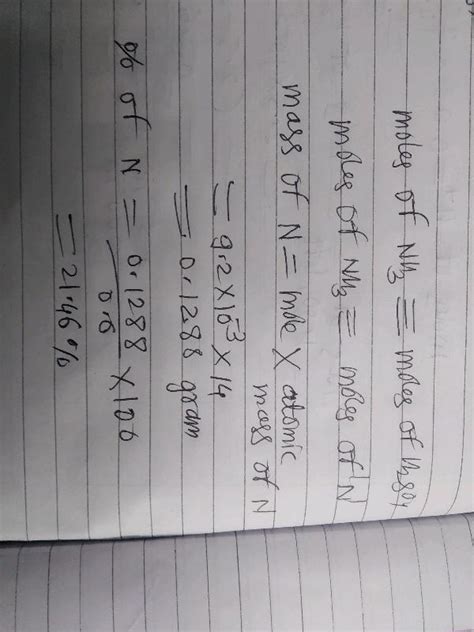 In Kjeldahl Process G Organic Pound Is Taken And Ammonia