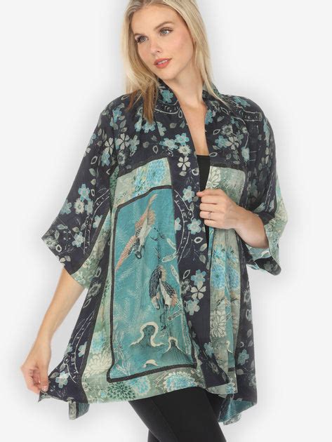 Crane Bamboo Floral Silk Kimono Jacket Citron Clothing