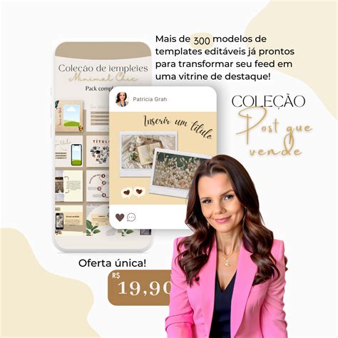 Coleção Post que vende Pack completo templates Canva mais de