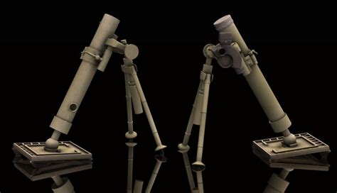 WW2 US mortar - Extended License 3D Models Extended Licenses adh3d