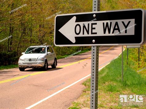 road signs, One Way, regulatory signs, Stock Photo, Picture And Rights ...