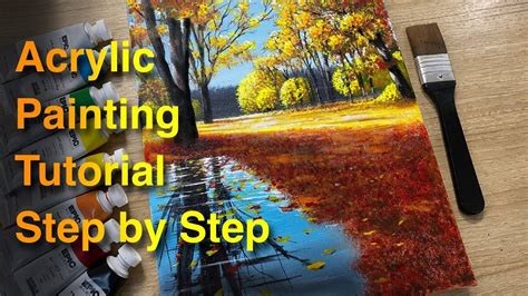 Autumn Forest Step By Step Acrylic Painting Acrylic Painting Tutorial