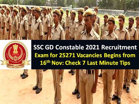 Ssc Gd Constable Recruitment Exam For Vacancies Begins Today