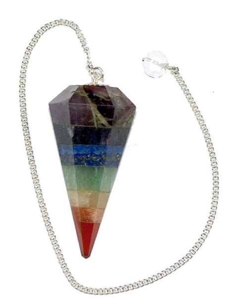 Multistone Cone Seven Chakra Pendulum Dowsing Reiki Healing Etsy