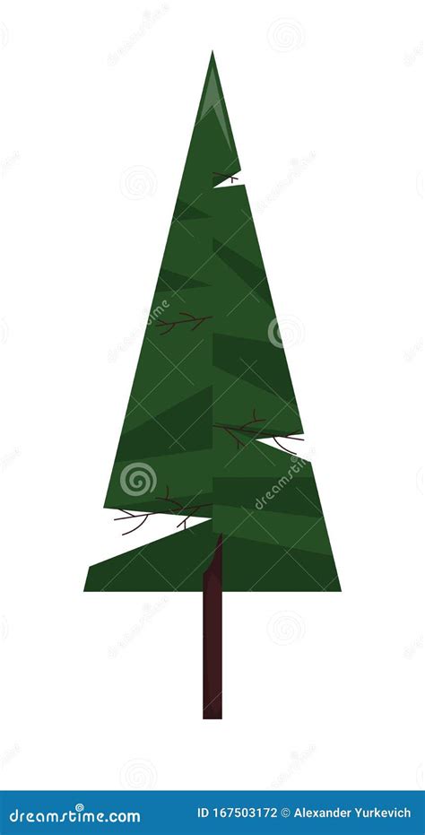 Forest Spruce Single Icon In Flat Style Stock Vector Illustration Of