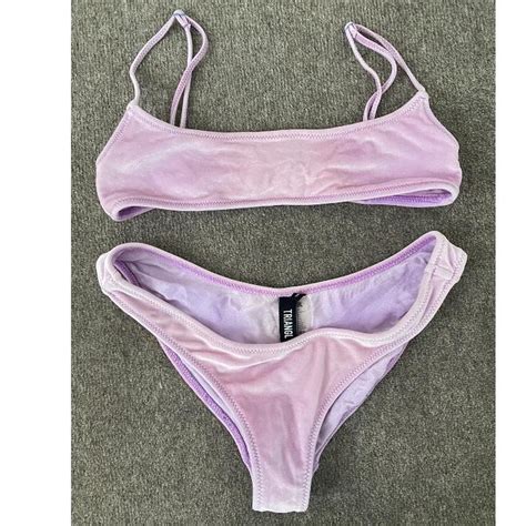 Triangl Velvet Purple Bikini Top The Buckle Is Depop