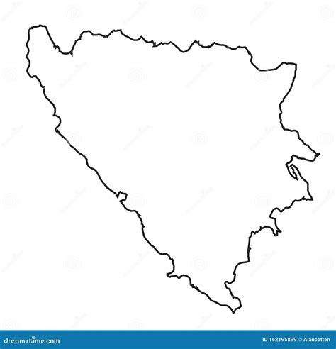 Bosnia And Herzegovina Country Outline Stock Vector Illustration Of