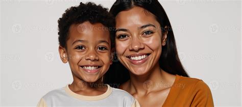 Smiling African American boy with woman capturing a heartwarming bond