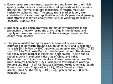 PPT - Epoxy Resins Market worth $8.4 Billion by 2017 PowerPoint