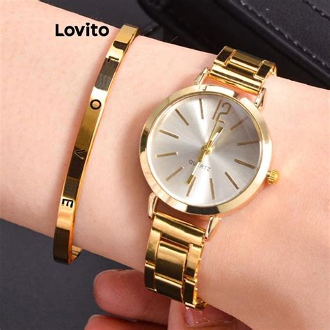 Lovito Casual Plain Light Luxury Sense Of Commuting Quartz Watch For