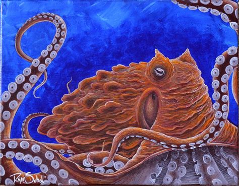 Giant Pacific Octopus Painting By Ryan Sobel Fine Art America