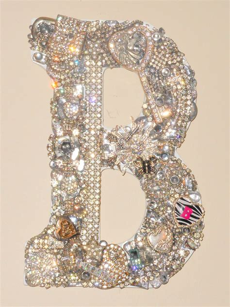 From Vintage Rhinestone Jewelry Wall Decor Sold Letter A Crafts