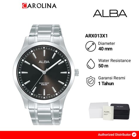 Jual Jam Tangan Pria Alba Prestige Arx X Dark Brown Dial Stainless