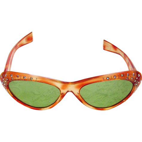 Vintage Cateye Faux Tortoiseshell Rhinestone Sunglasses Italy 1950s Italian At