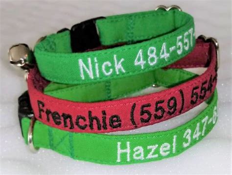 PERSONALIZED CAT COLLARS or KITTEN COLLAR with Name and Number ...