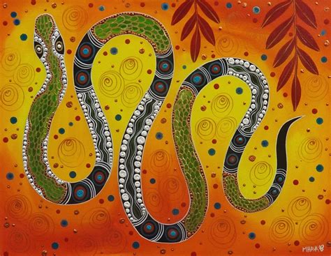 Melanie Hava Green Tree Snake 1a Green Trees Aboriginal Art Art