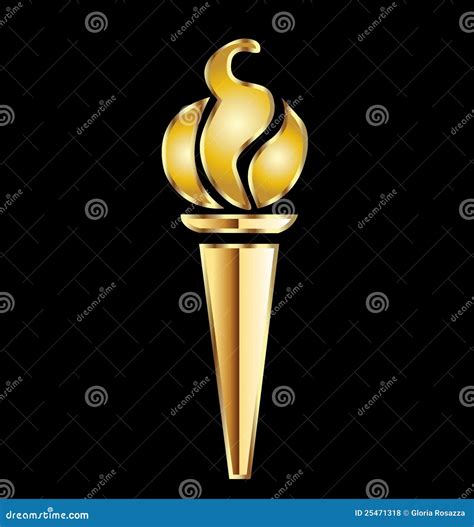 Olympic Gold Torch Vector Illustration Cartoondealer