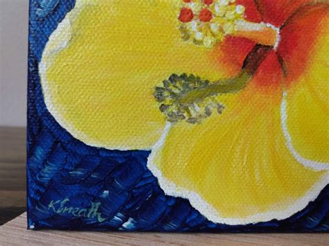 Yellow Hibiscus Flower Painting - Etsy