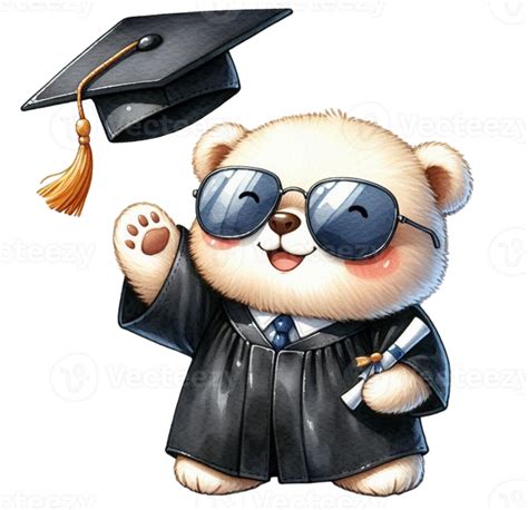 Aigenerated Bear Wearing Graduation Cap And Gown 43253239 Png