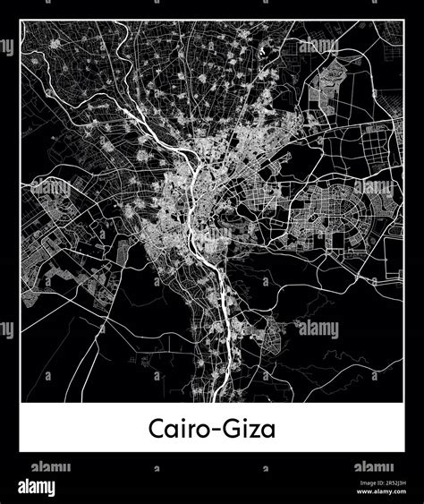 Minimal City Map Of Cairo Giza Egypt Africa Stock Vector Image And Art