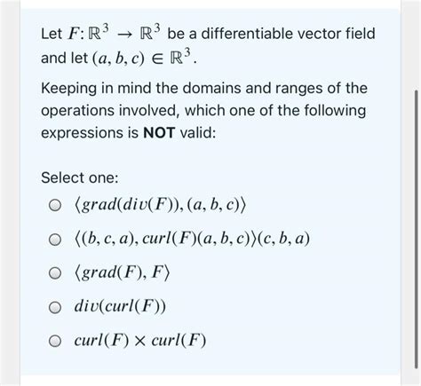 Solved Let F R3 → R3 Be A Differentiable Vector Field And