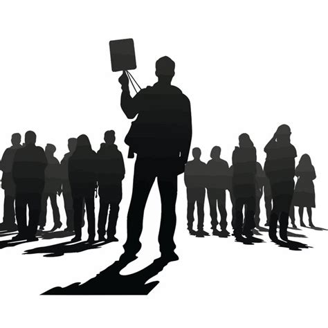 Premium Vector Protest Rally March Picket Sign Silhouette