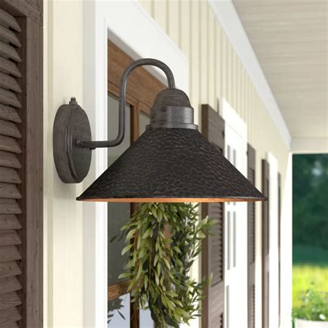 Birch Lane™ Callery Iron Outdoor Barn Light With Dusk To Dawn Wayfair Outdoor Barn Lighting