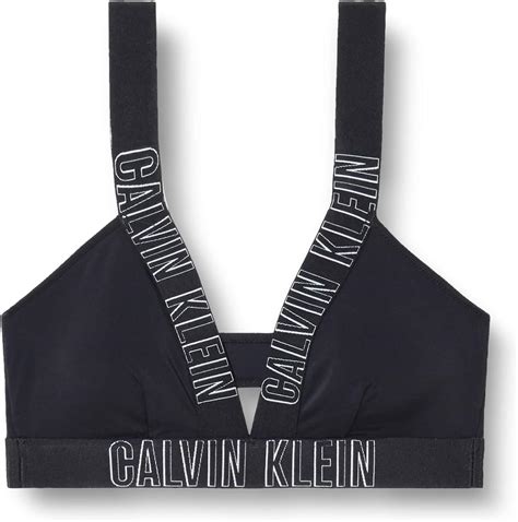 Calvin Klein Plunge Bralette Rp Reggiseno Bikini Nero Pvh Black