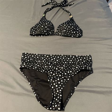 Victoria S Secret Swim Worn Once Victorias Secret Black White Polka Dots Bikini Set Poshmark