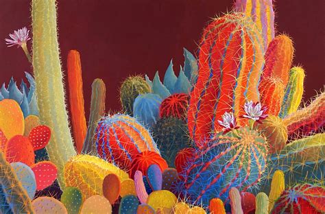 Cactus Flower Painting at PaintingValley.com | Explore collection of Cactus Flower Painting