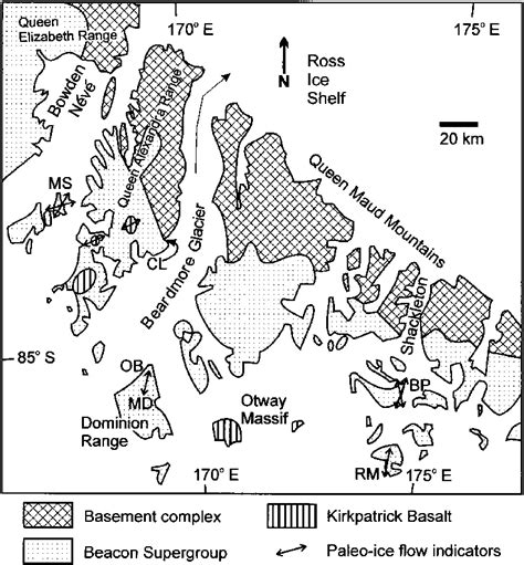 Simplified geologic map of the central Transantarctic Mountains (after ...