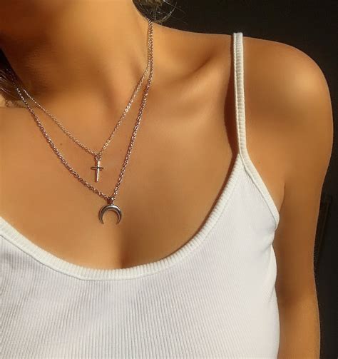 Silver Tusk Necklace Silver Upside Down Moon Necklace Etsy UK