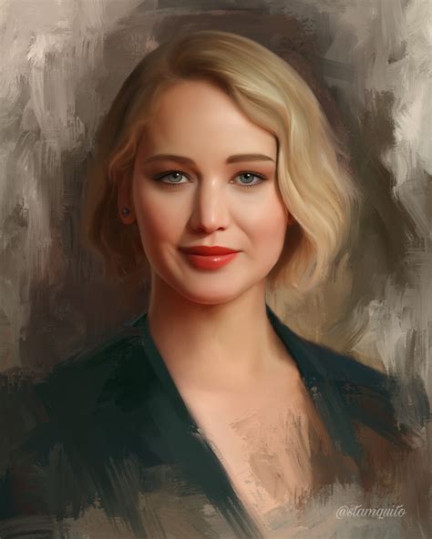 Stam Quito Jennifer Lawrence Digital Art Artwork Drawing Fan Art