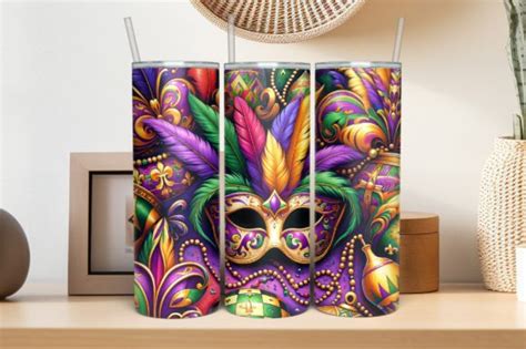 Mardi Gras Sublimation Tumbler Wrap Png Graphic By Thewhimsysubhub